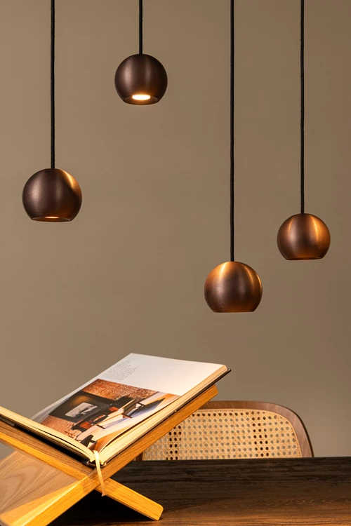 Lucide MONTANA - Pendant light - LED Dim. - CCT - 13x5,7W 2700K/4000K - Coffee | Premium - atmosphere 2